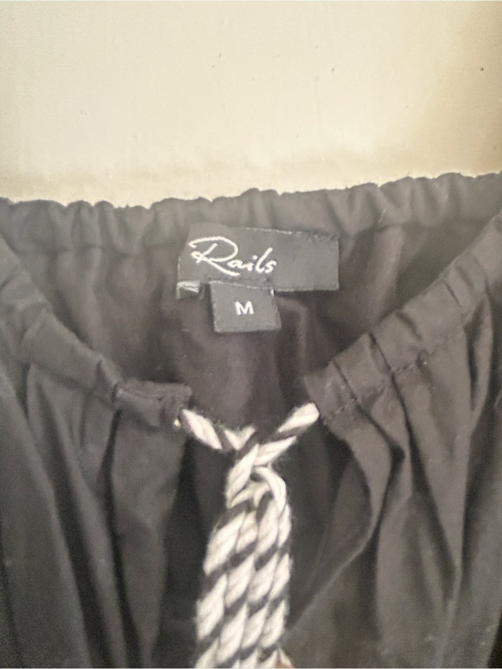 Rails Baja Dress in black with ivory palm tree embroidery. - Picture 7 of 7